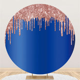 Rosa Funkeln Und Dunkel Blau Runden Geburtstag Hintergrund